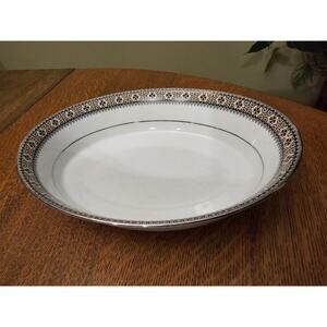 Contemporary Fine China Noritake Oval Serving Bowl 9.5" Flanders 2594